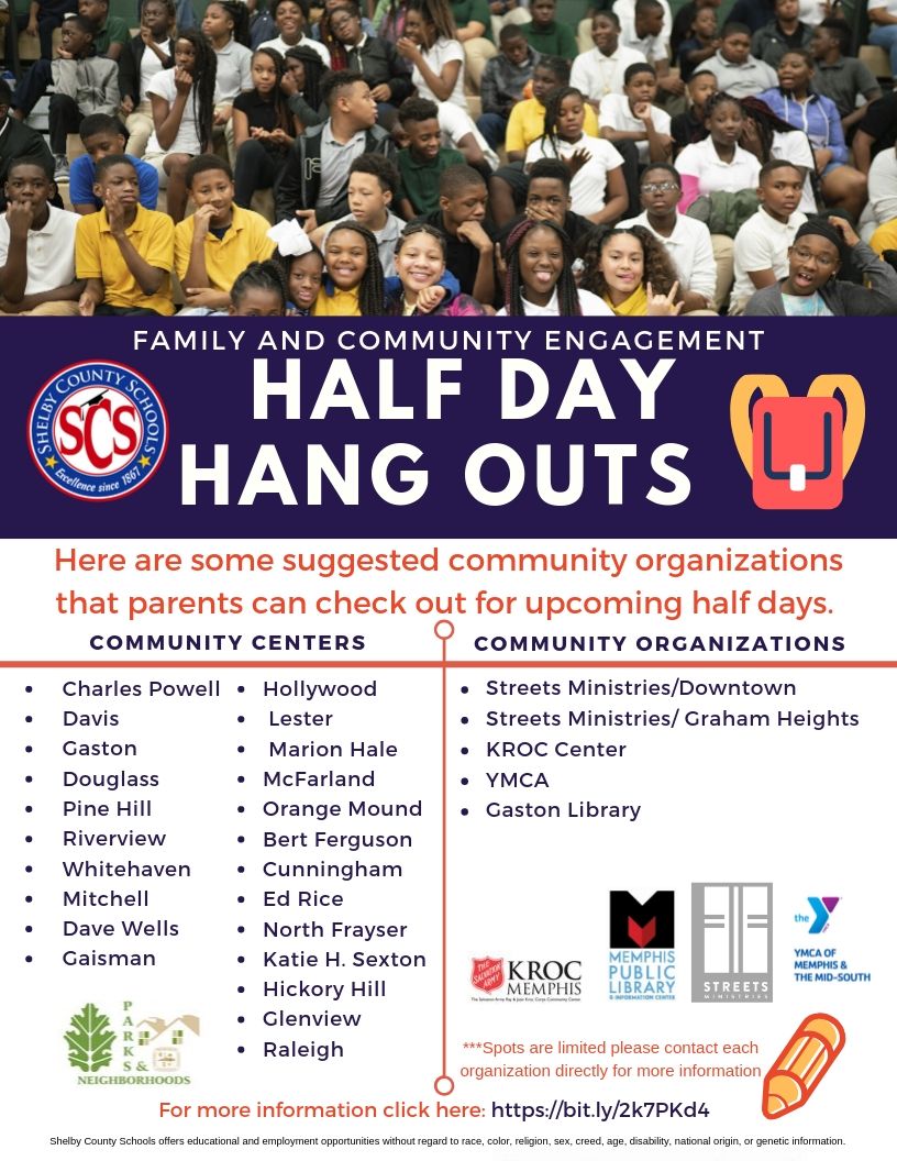 Half-Day Hangouts available for families