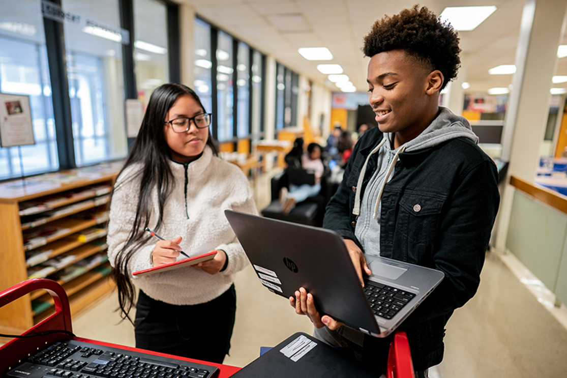 Two HS Students Working Together